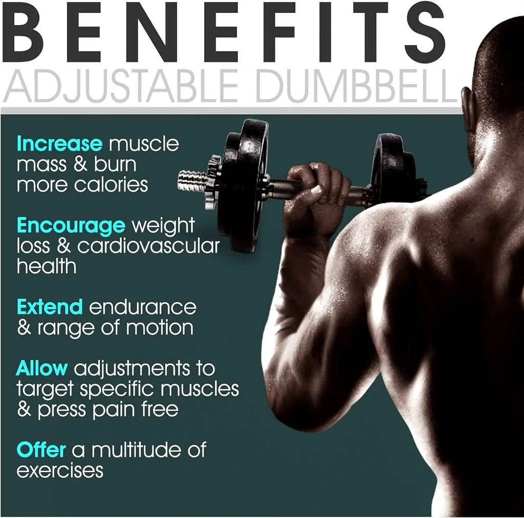 60 lbs Adjustable Cast Iron Dumbbell Set G26911