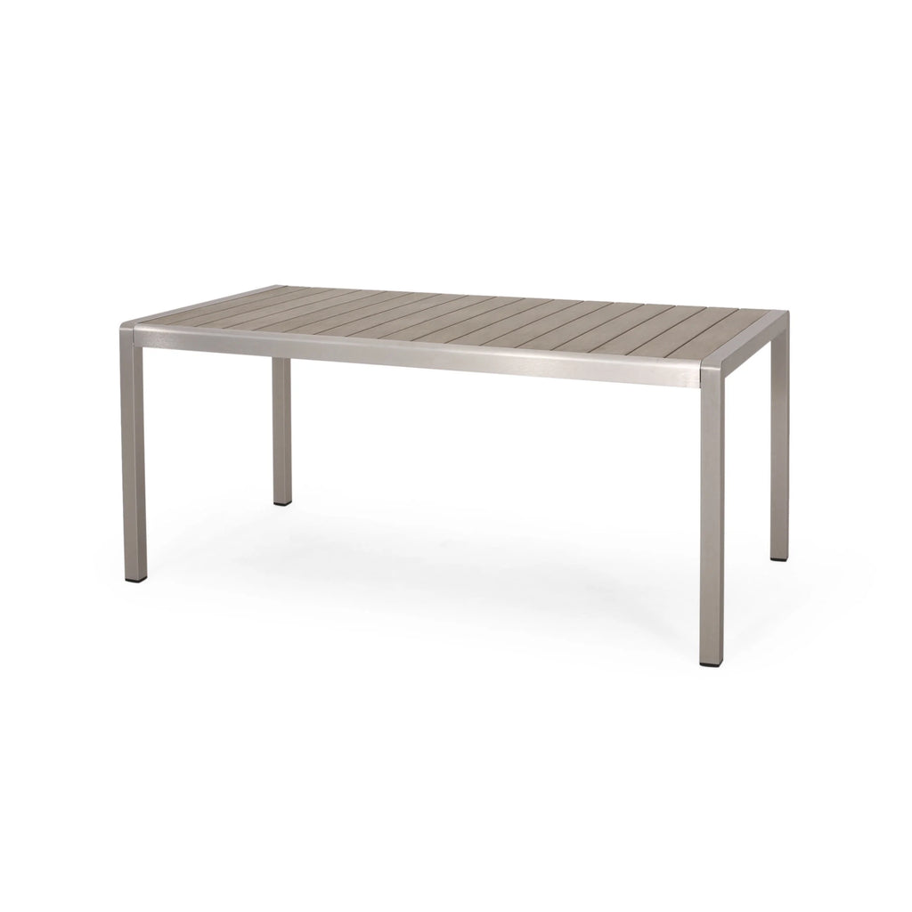 Outdoor Aluminum Dining Table with Faux Wood Top B92106