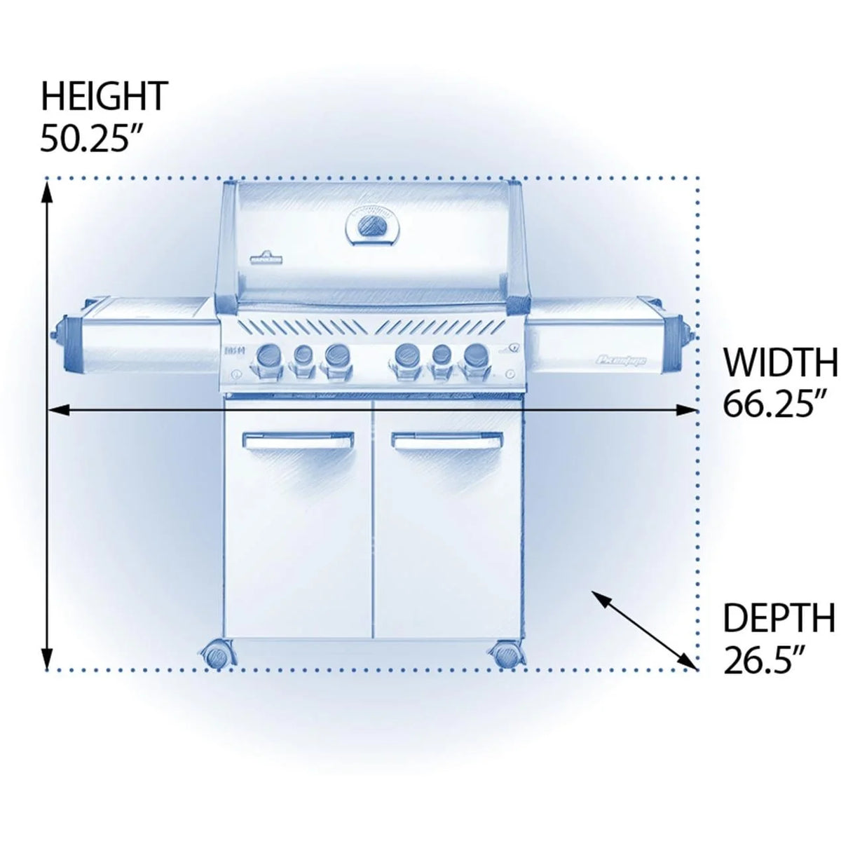 Propane Gas Grill With Infrared Rear Burner And Infrared Side Burner S308422