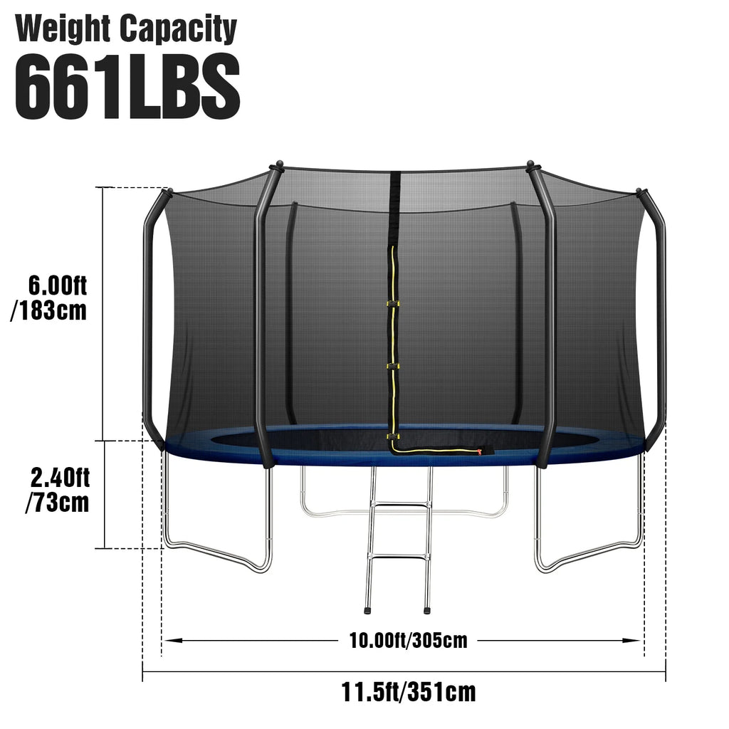 10FT Trampoline with Enclosure Net and Ladder M4774