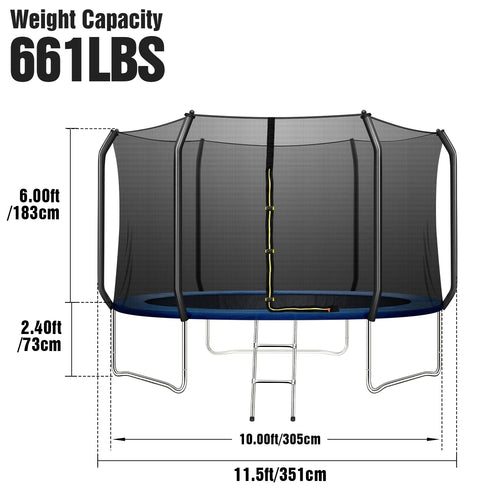 10FT Trampoline with Enclosure Net and Ladder M4774