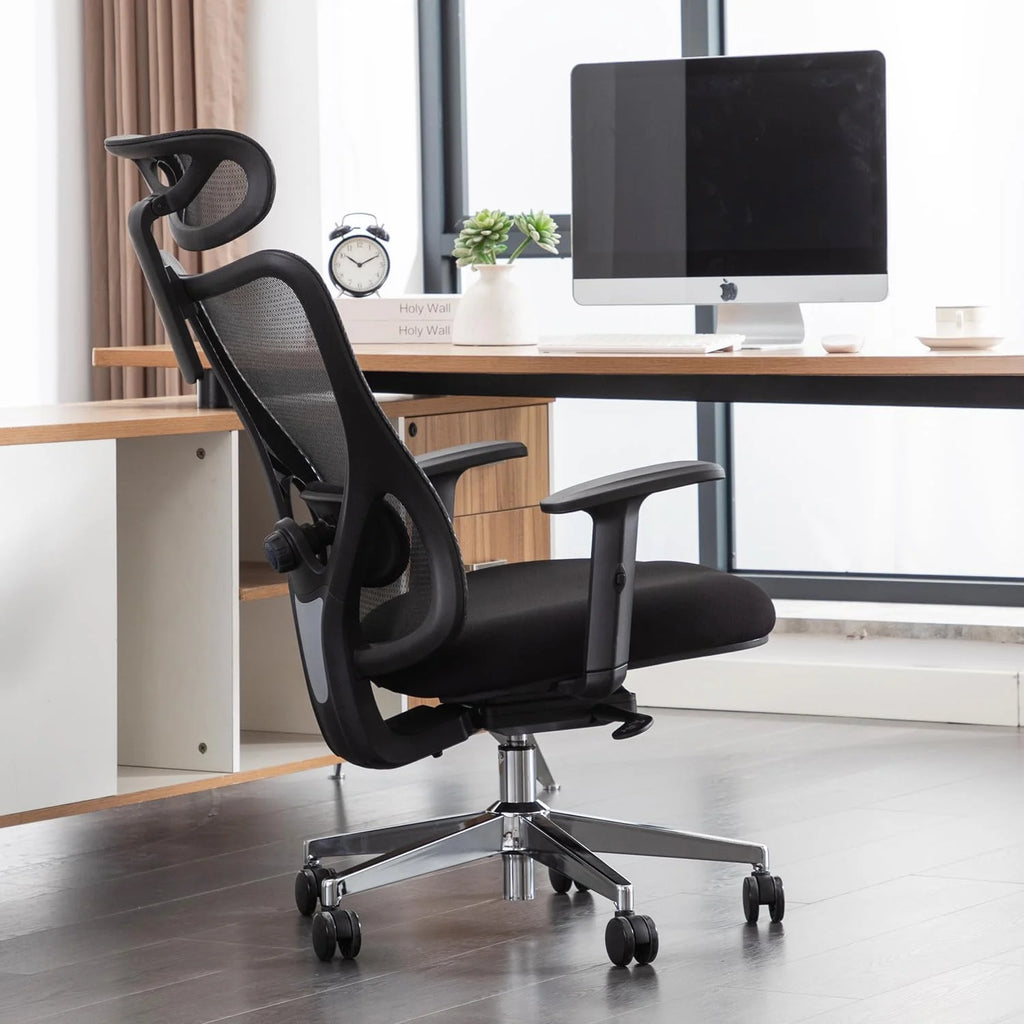 Ergonomic High Back Mesh Office Chair with Lumbar Support and Headrest Black S95244
