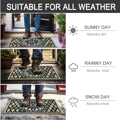 17x 30 Inch Non Slip Rubber Back Door Mat I11127