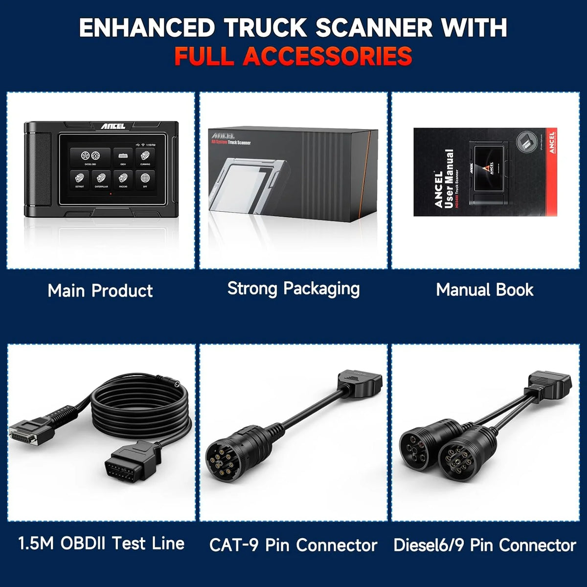 Diesel Truck Scanner Heavy Duty Diagnostic Tool Code Reader H685194