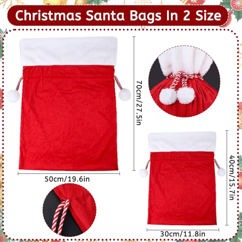 2pcs Christmas Velvet Santa Bags with Drawstring L548871