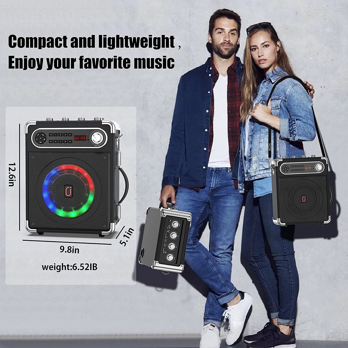 Bluetooth Karaoke Machine with 2 Microphones Q78263