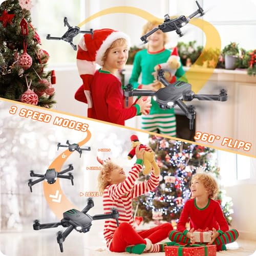 Mini Drone with Camera 1080P HD FPV RC Black Y90204