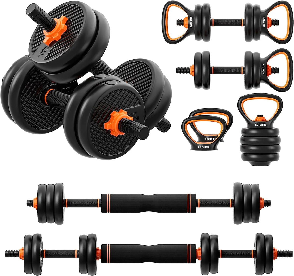 77 lbs Adjustable Dumbbell Set Black H81704