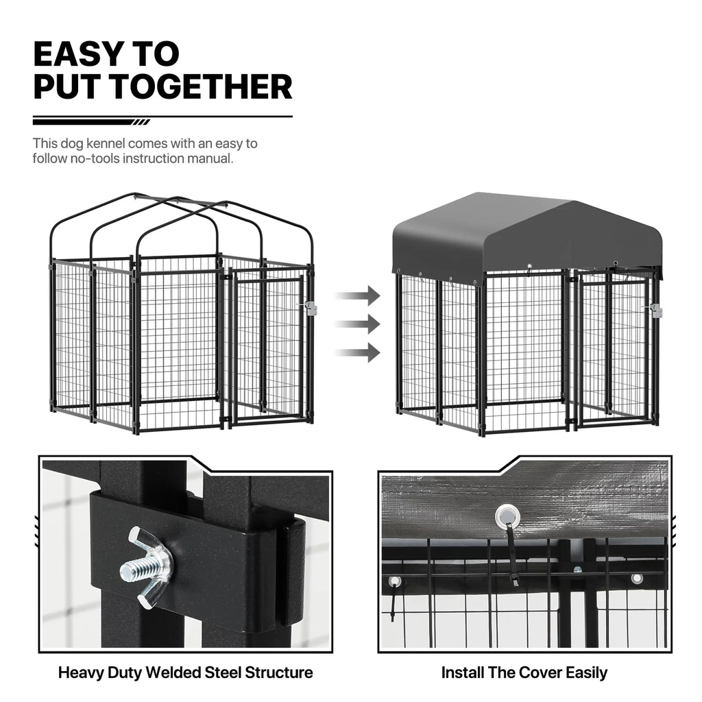 4ft x 4.25ft x 4.5ft 8 Panels Outdoor Dog Kennel B11472