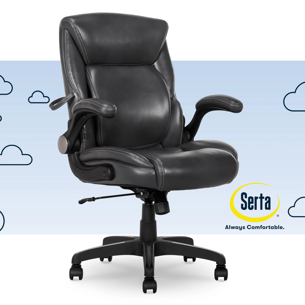 Black Bonded Leather Office Chair E486