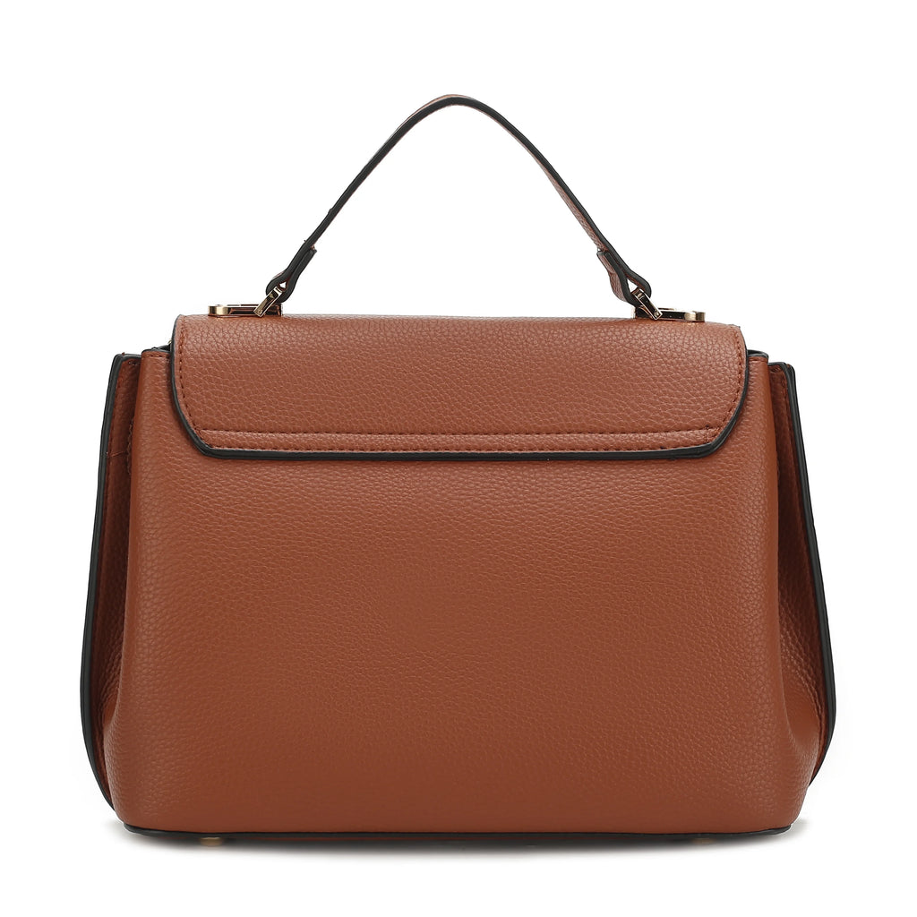 Black Vegan Leather Satchel & Wristlet Wallet Q96024