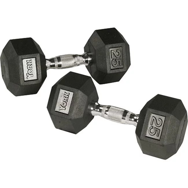 65 lbs Rubber Hex Dumbbell S456