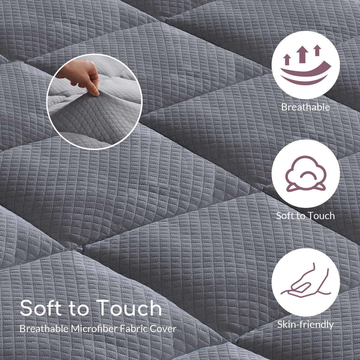 Full Size 4 inch Memory Foam Mattress Topper H16817