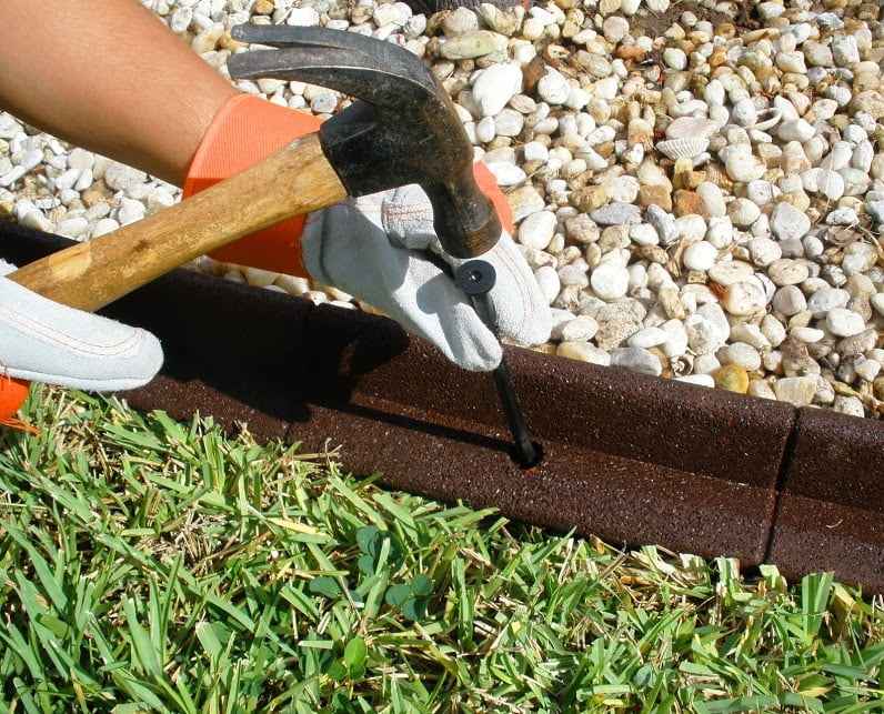 Black Rubber No Dig Landscape Garden Border Edging 3 x 48 Pack 6 R2265
