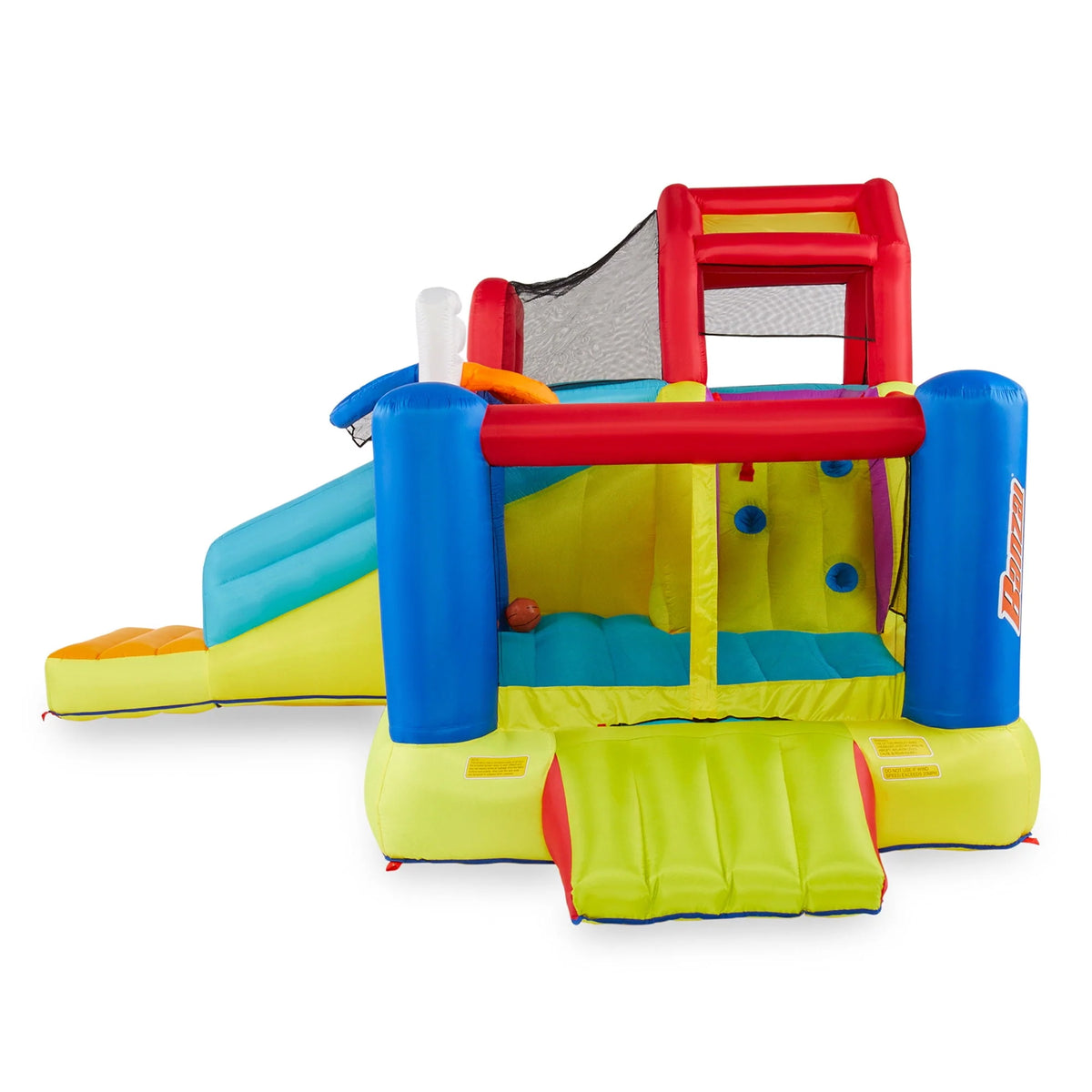 Outdoor Bounce House with Slide, Climbing Wall & 2 Sports Activities I895
