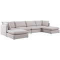 Beige Linen Textured Modular Sectional A579