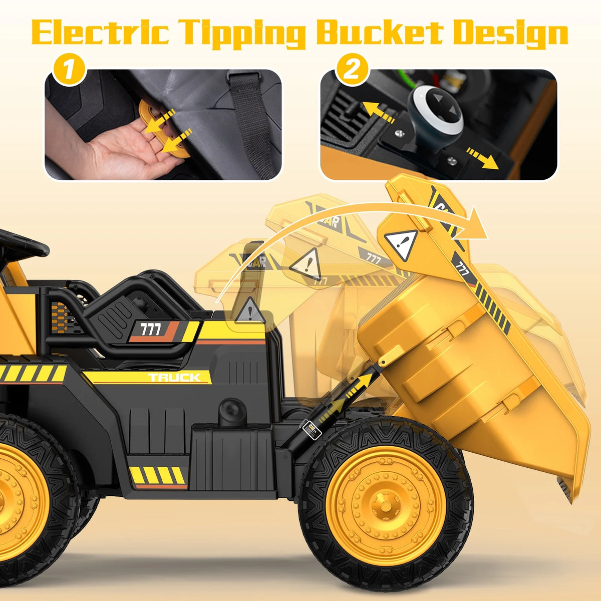 12Volt Ride on Toy Car Dump Truck with Remote Control U280611