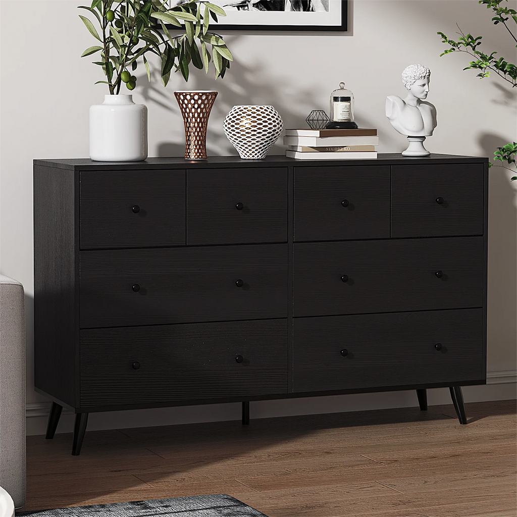 White 6 Drawer Rustic Wood Dresser Y376335