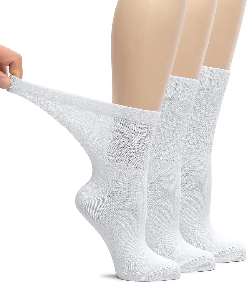 Bamboo Loose Fit Diabetic Crew Socks, 3 Pairs W124350