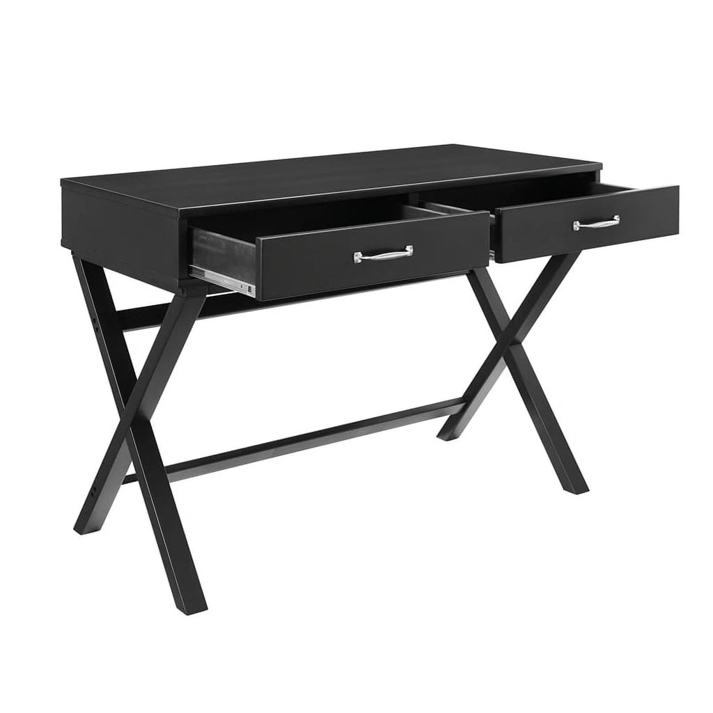 Black 2-Drawer Wood Desk M982