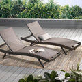 Brown Textilene Chaise Lounge set of 2 M7315
