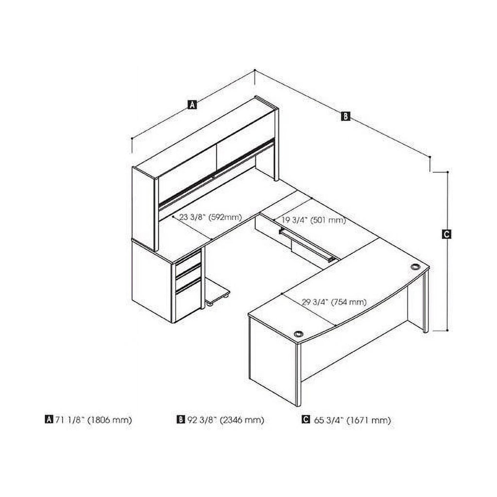 Contemporary Wood U-Shaped Workstation Q49019