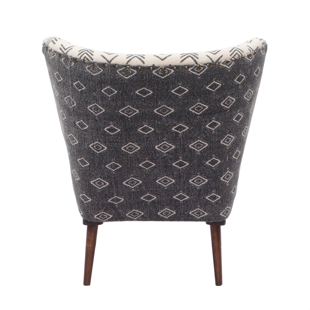 Cream Charcoal Accent Chair with Wooden Legs V93558