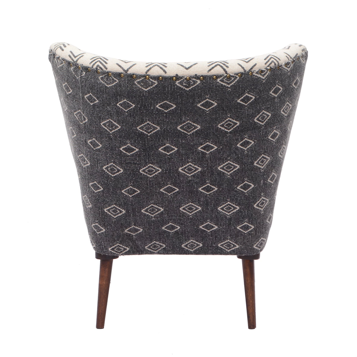 Cream Charcoal Accent Chair with Wooden Legs V93558