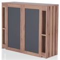 Contemporary Wood 9-Shelf Bar Cabinet in Walnut J67250