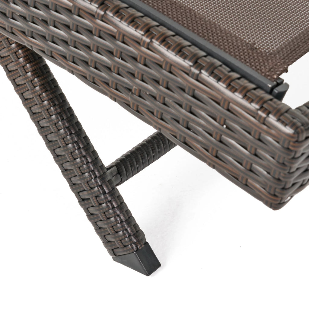 Brown Textilene Chaise Lounge set of 2 M7315