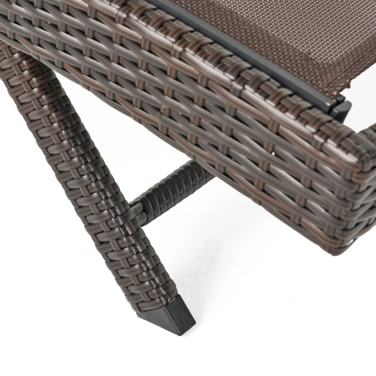 Brown Textilene Chaise Lounge set of 2 M7315