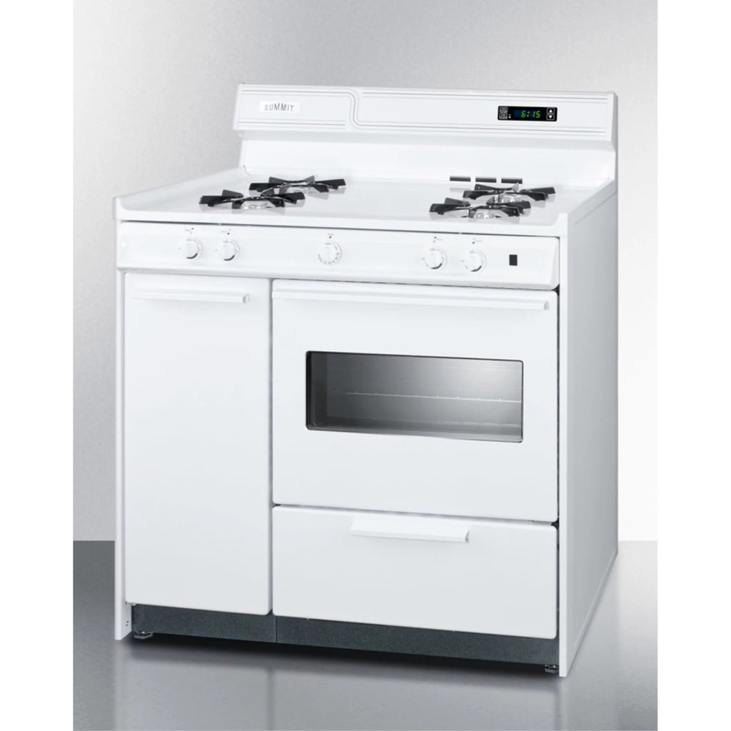 36" White Gas Range with Open Burners E515