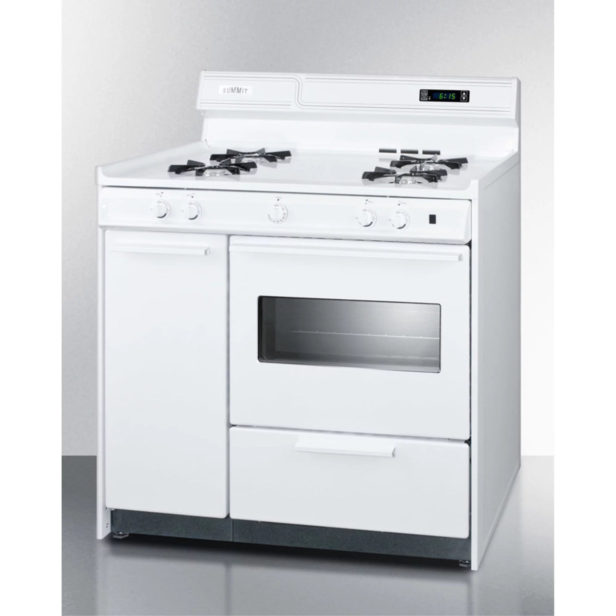 36" White Gas Range with Open Burners E515