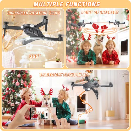Mini Drone with Camera 1080P HD FPV RC Black Y90204