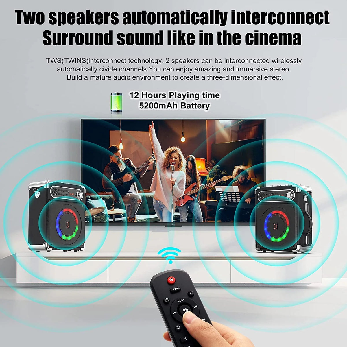 Bluetooth Karaoke Machine with 2 Microphones Q78263
