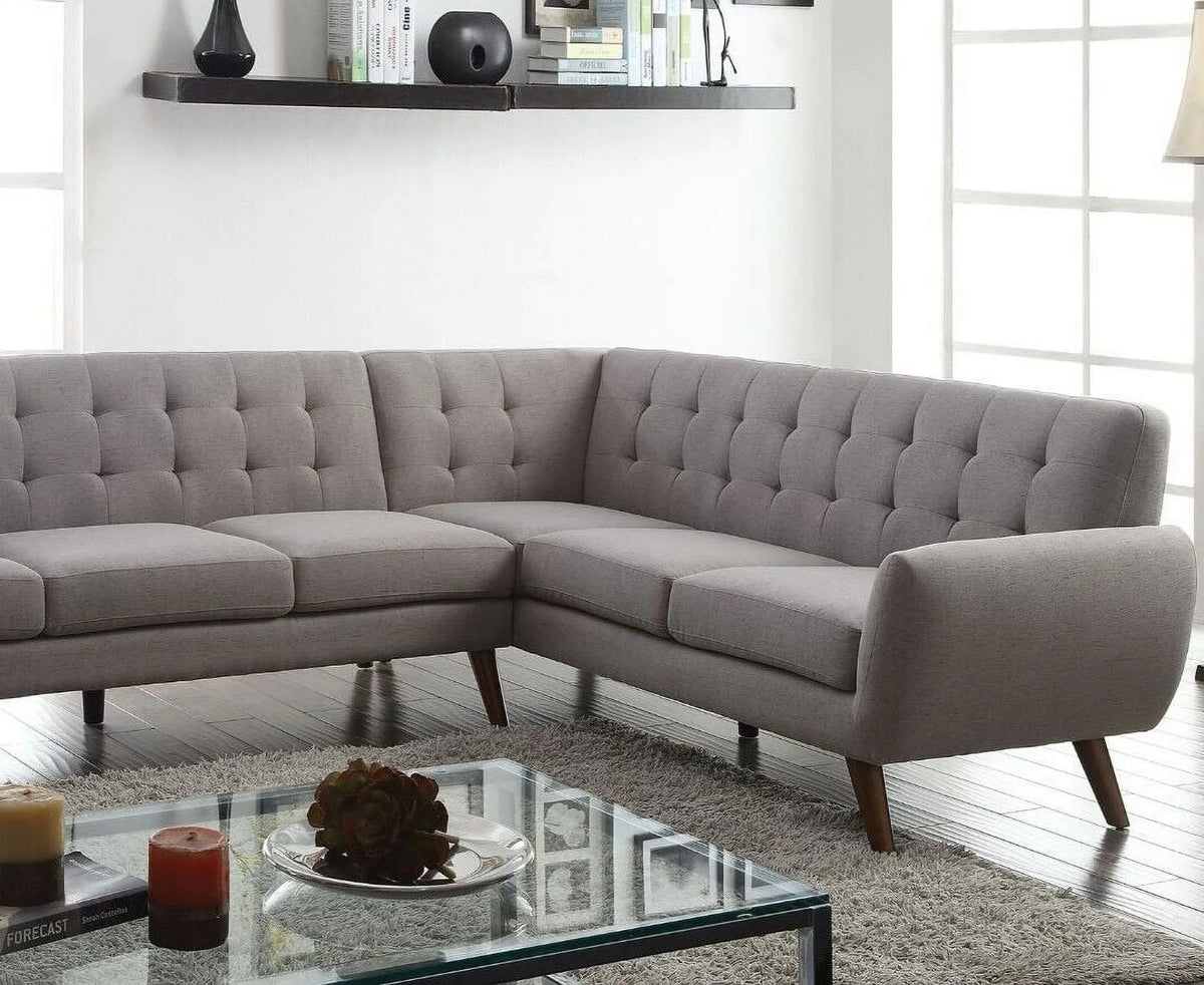 Light Gray Fabric 2pc Sectional Sofa X708