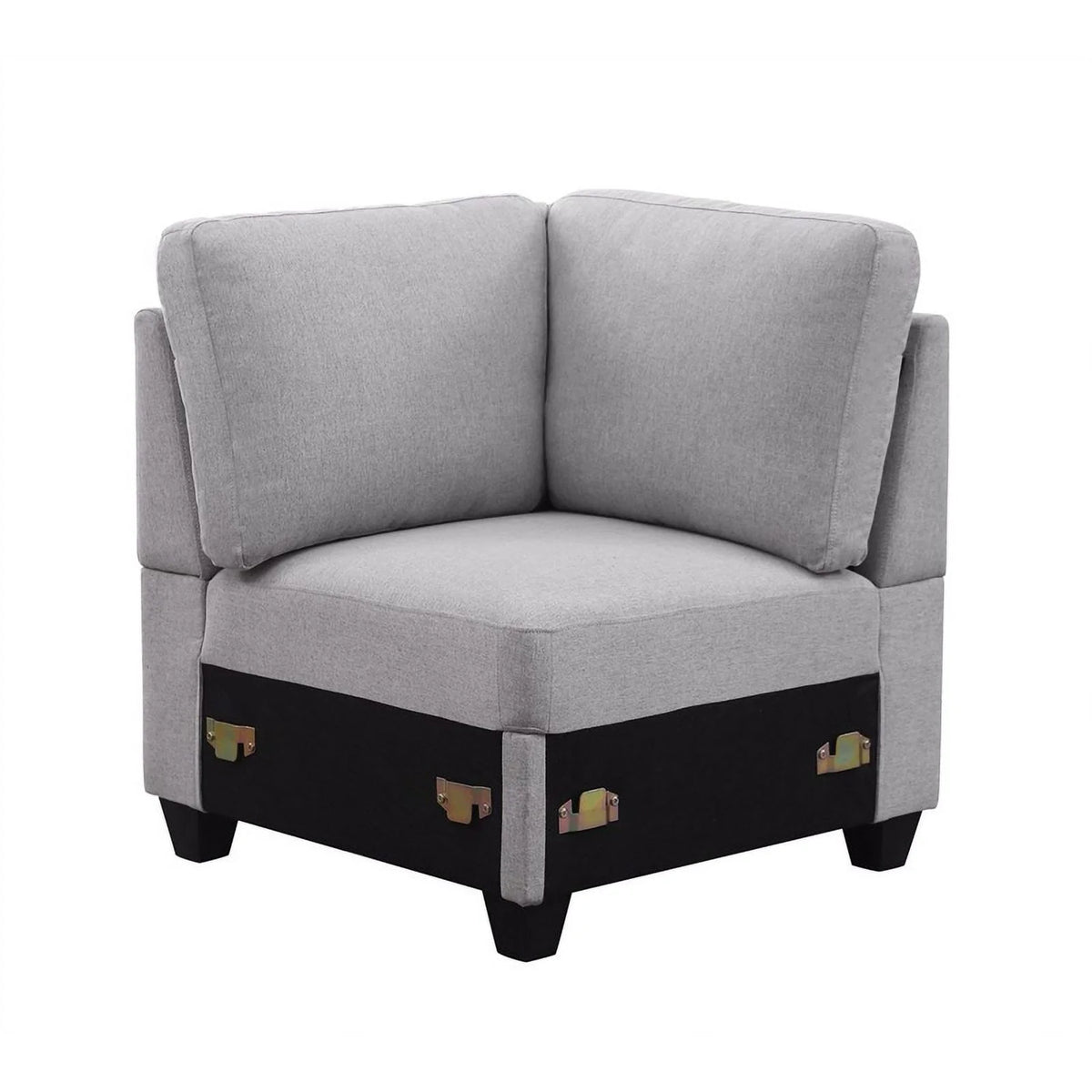 Light Gray Reversible Fabric Sectional Sofa with Ottoman Y115