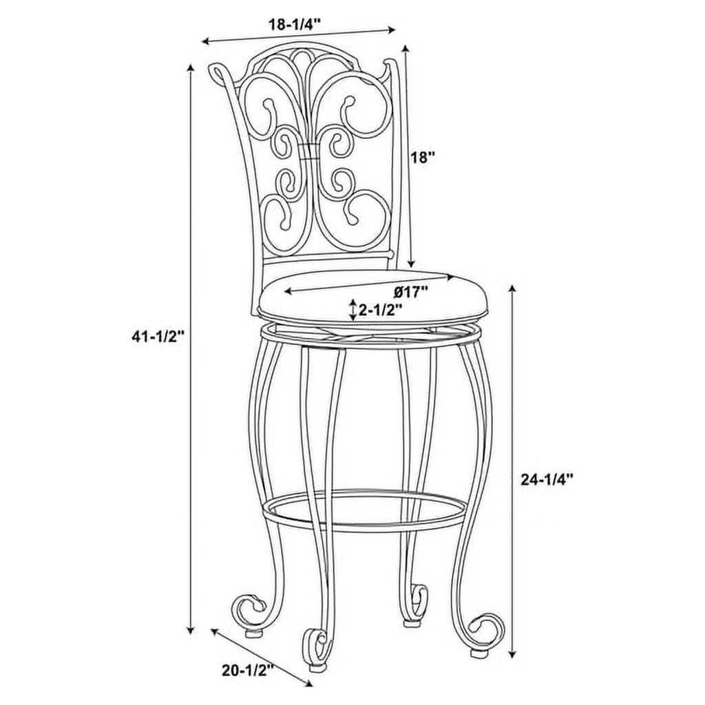 24" Metal Microfiber Counter Stool L231
