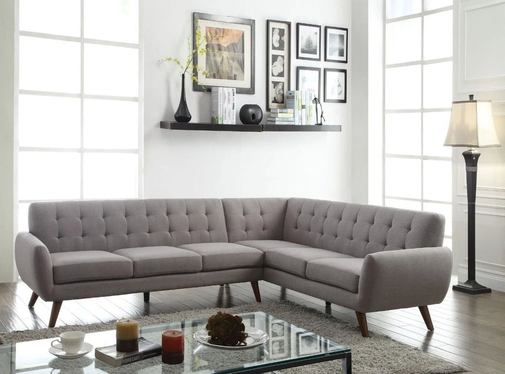 Light Gray Fabric 2pc Sectional Sofa X708