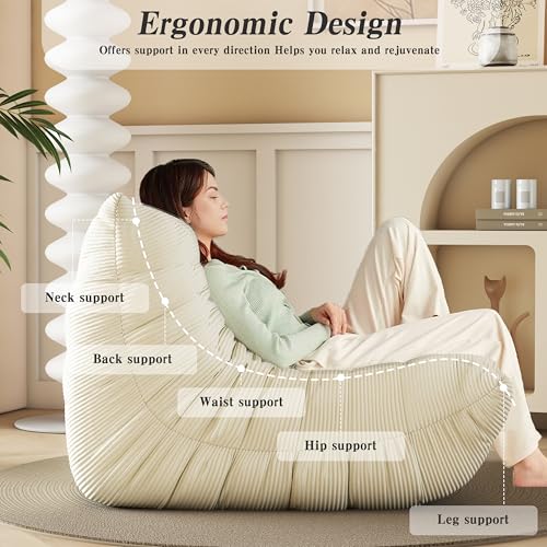 Yellow Memory Foam Bean Bag Chair R36364