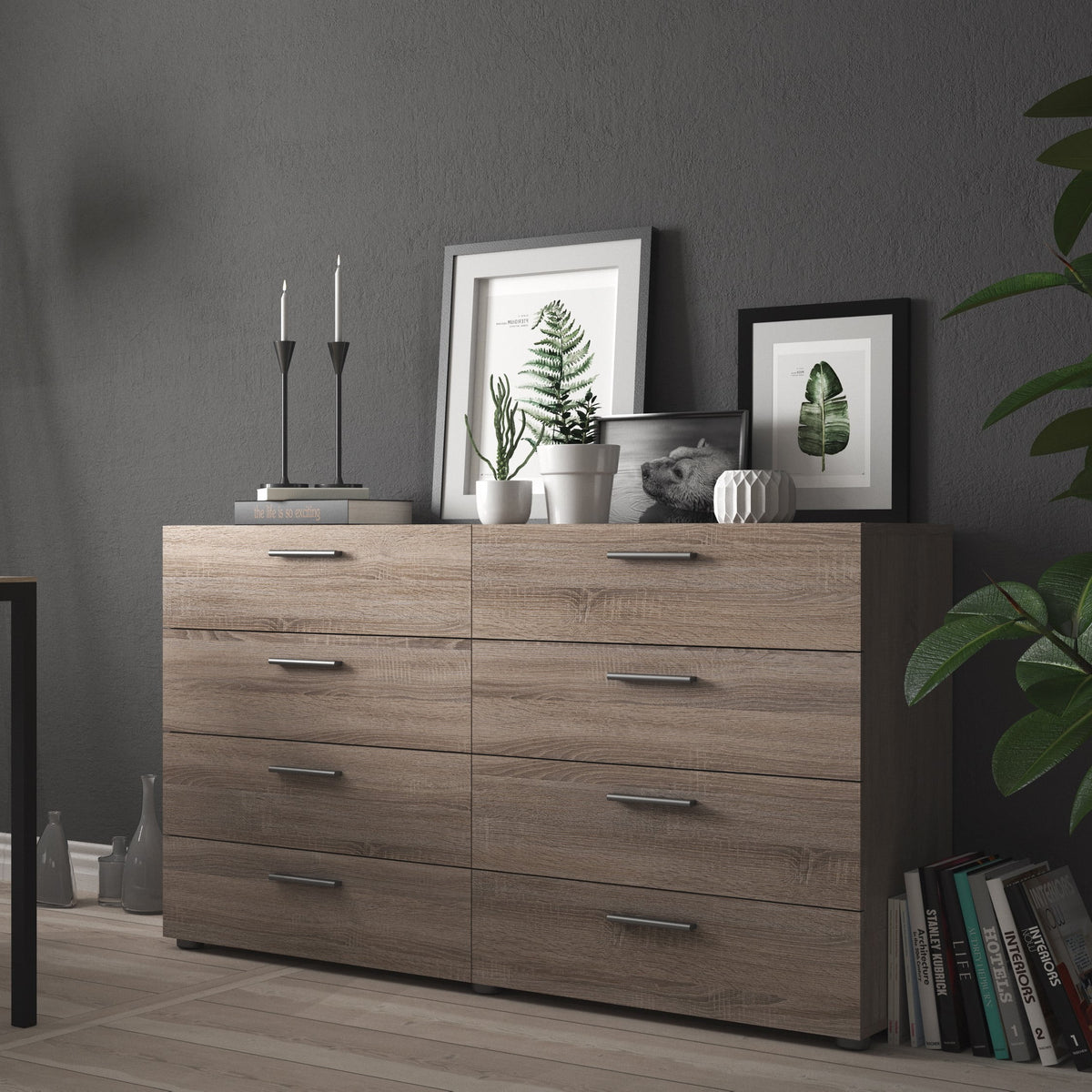 White 8 Drawer Double Dresser V608586