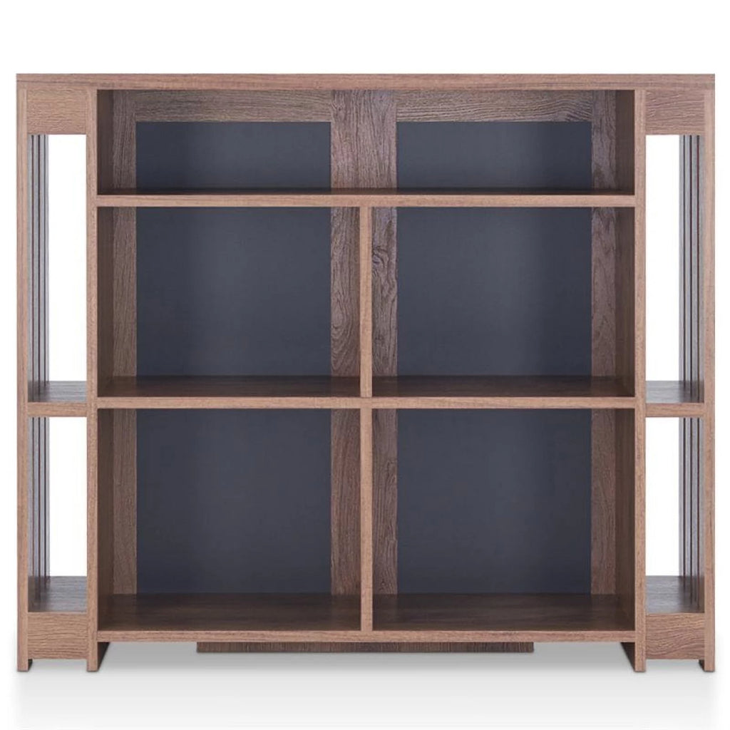 Contemporary Wood 9-Shelf Bar Cabinet in Walnut J67250