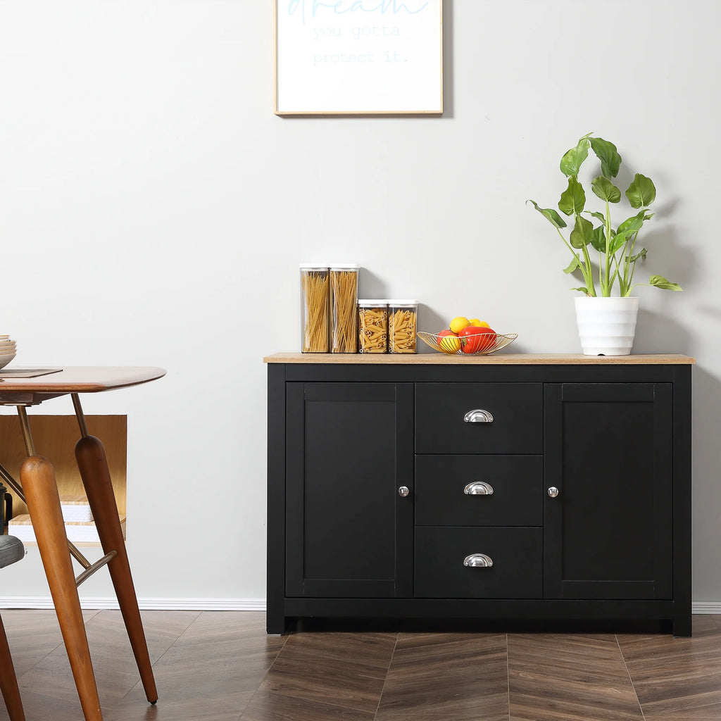 Black Kitchen Sideboard with 3 Drawers Z517696