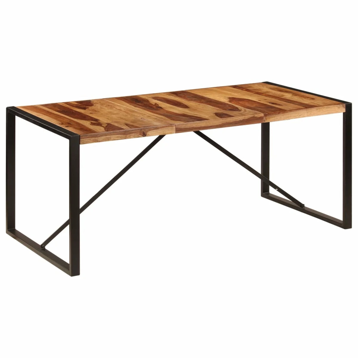 Sheesham Wood Tabletop Dining Table with Steel Legs T88187