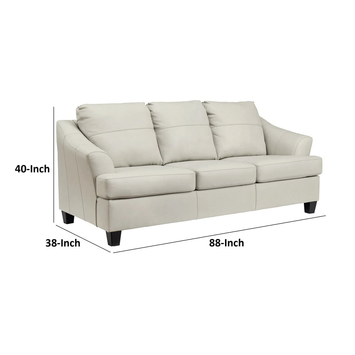Off White Real Leather Sofa Z8883