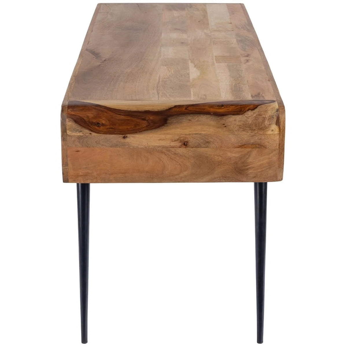 Rustic Industrial Natural Wood and Metal Desk in Brown B703