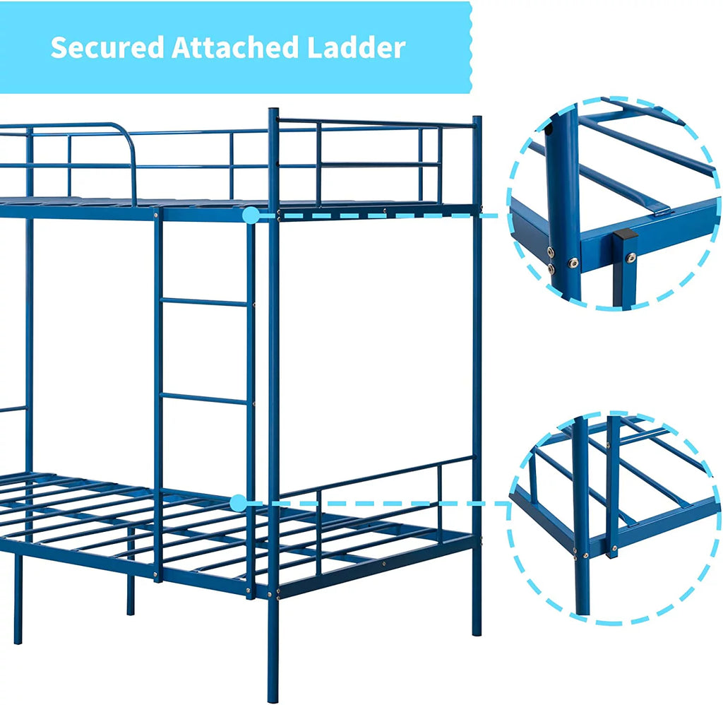 Twin over Twin Bunk Bed with Ladder and Guardrail W892
