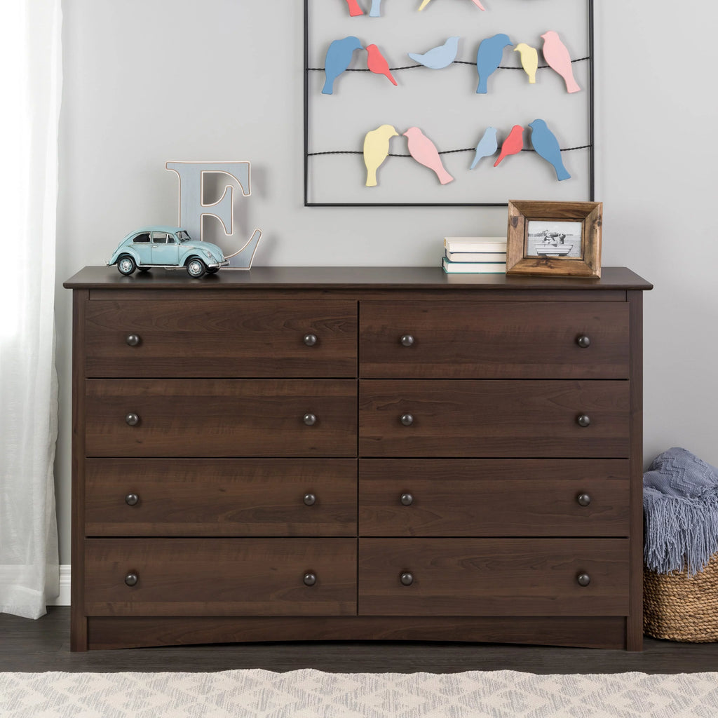Black 8 Drawer Dresser J3138