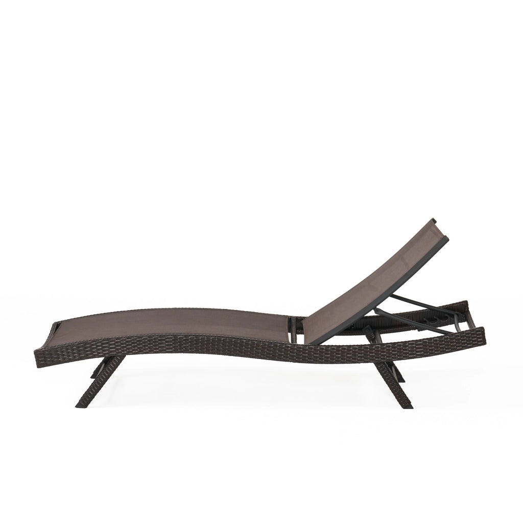 Brown Textilene Chaise Lounge set of 2 M7315