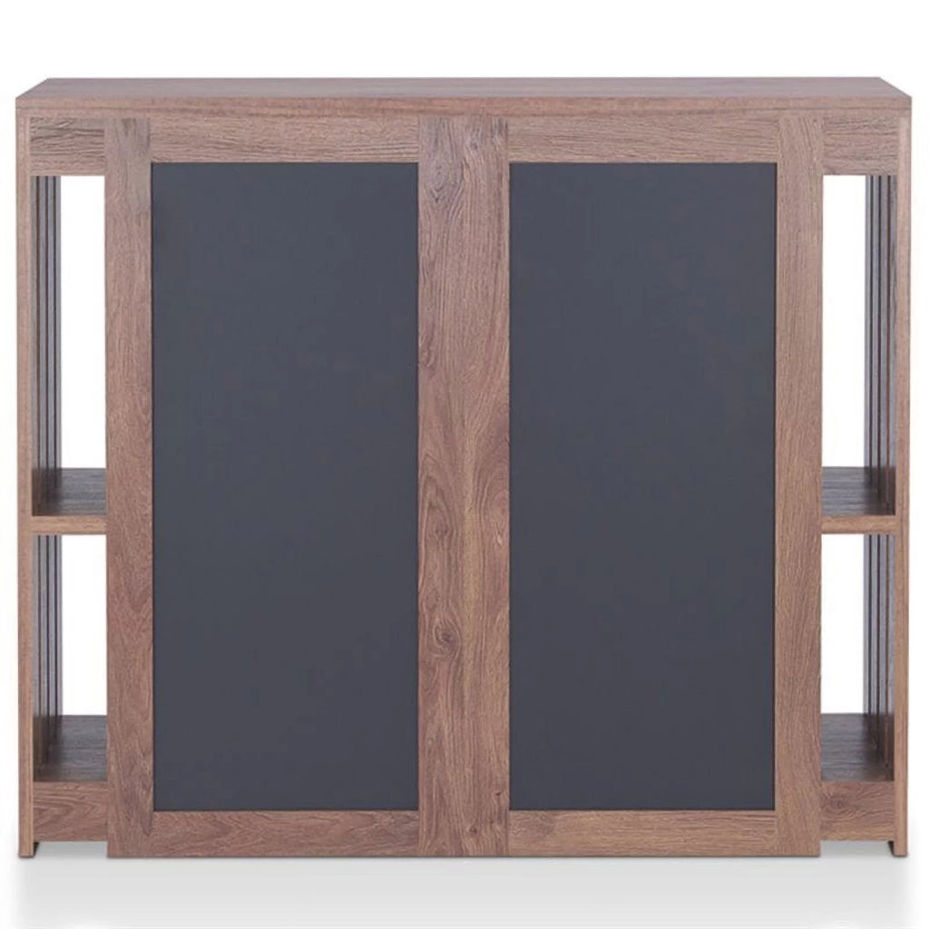 Contemporary Wood 9-Shelf Bar Cabinet in Walnut J67250